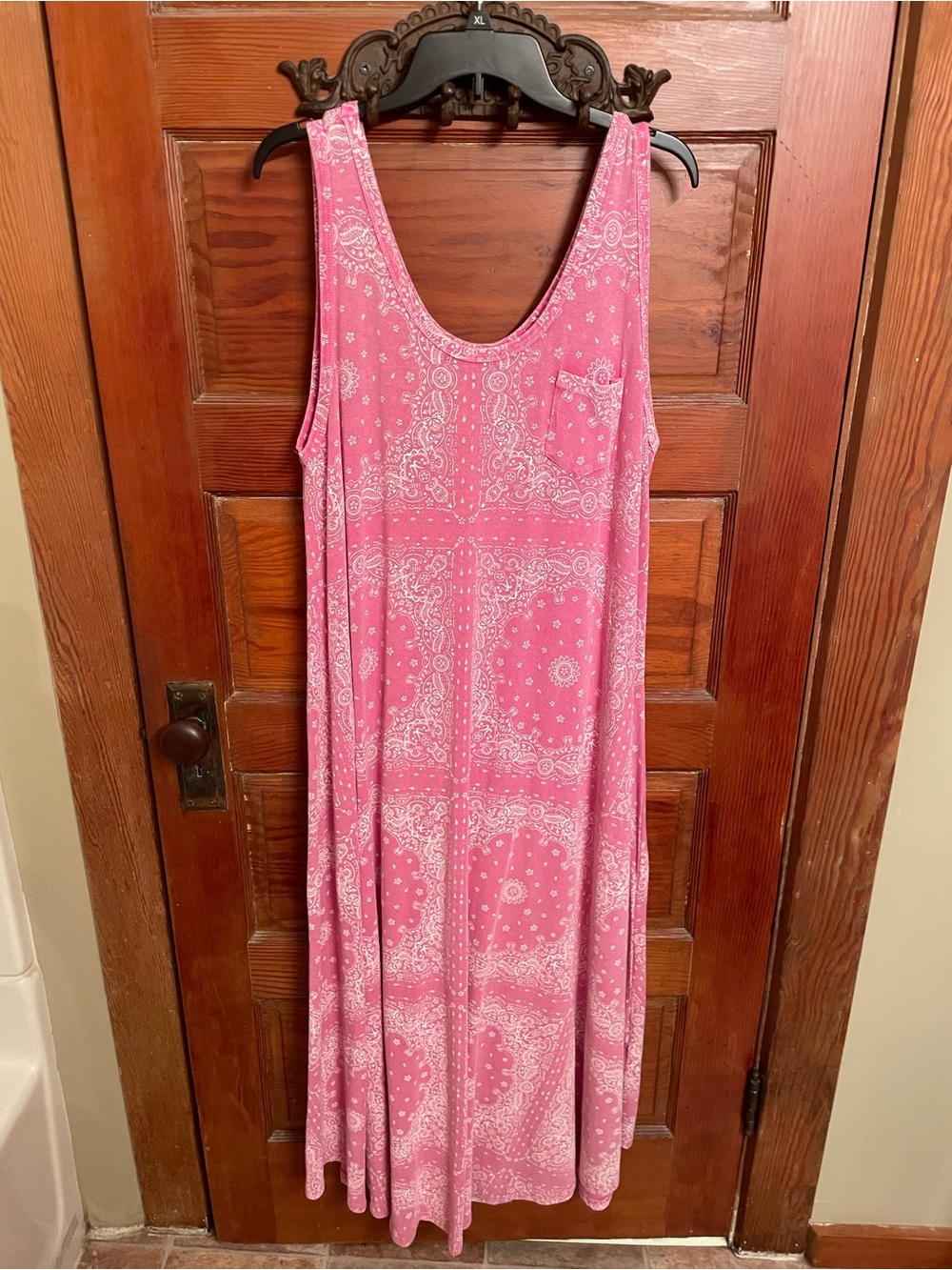 Easel Pink Bandana Print Tank Maxi Dress